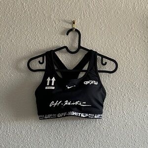 Off-White x Nike Black Sports Bra with White Accents